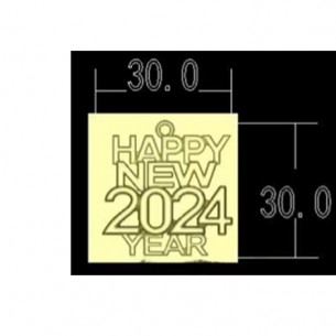 ΜΕΤΑΛΛΙΚΟ Happy new year 2024 0530075